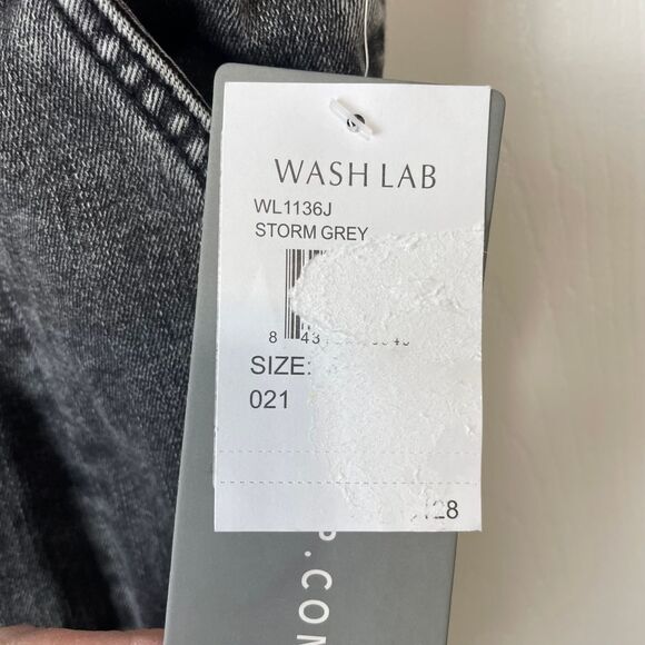 Wash Lab Storm Grey Overalls Sz‎ M NWT Wide Legs Rolled Frayed Hem WL1136J - Picture 16 of 16